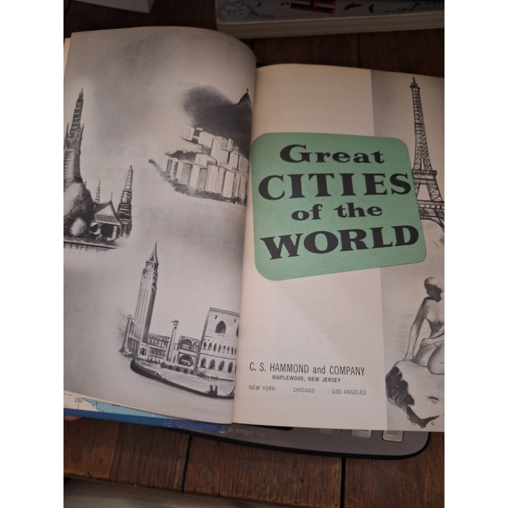 Vintage 1958 Great Cities of the World C.S. Hammond Hardcover Map Book - Picture 5 of 7